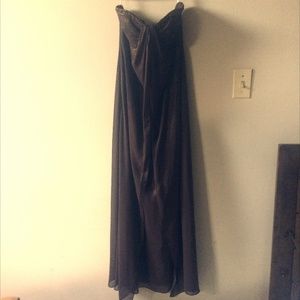 David's Bridal Aubergine Strapless Formal Dress